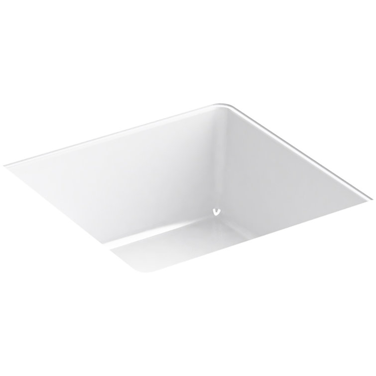 White Ceramic 11" Square Undermount Bathroom Sink