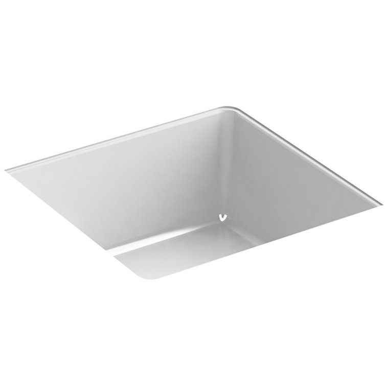 Ice Gray Ceramic Square Undermount Bathroom Sink with Overflow