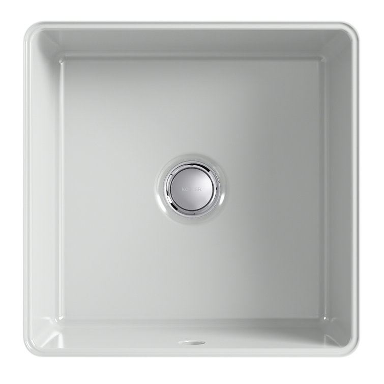 Ice Gray Ceramic Square Undermount Bathroom Sink with Overflow