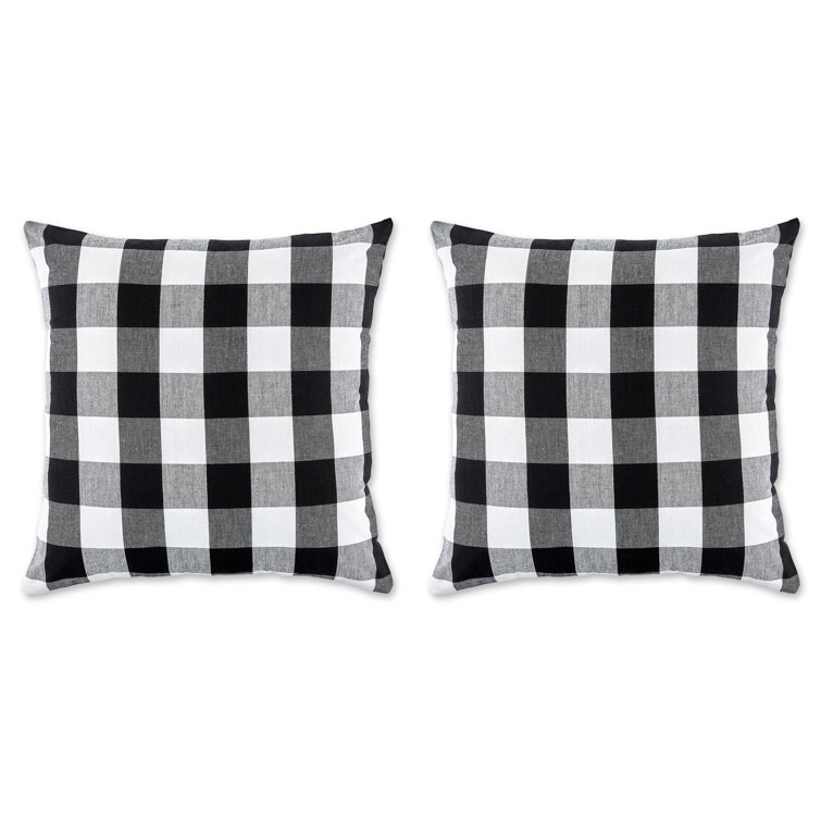 Black and White Buffalo Check Cotton Pillow Cover Set, 20x20