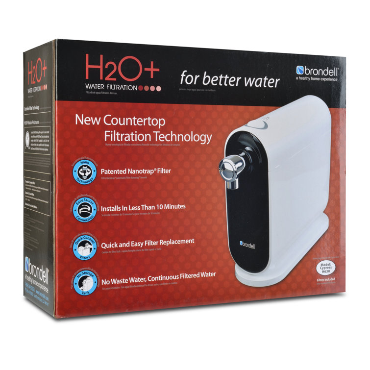 H2O+ White and Black 3-Stage Countertop Water Filtration System