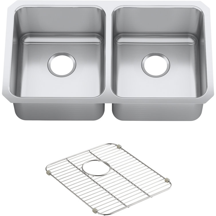 31.5" Stainless Steel Double Bowl Undermount Kitchen Sink