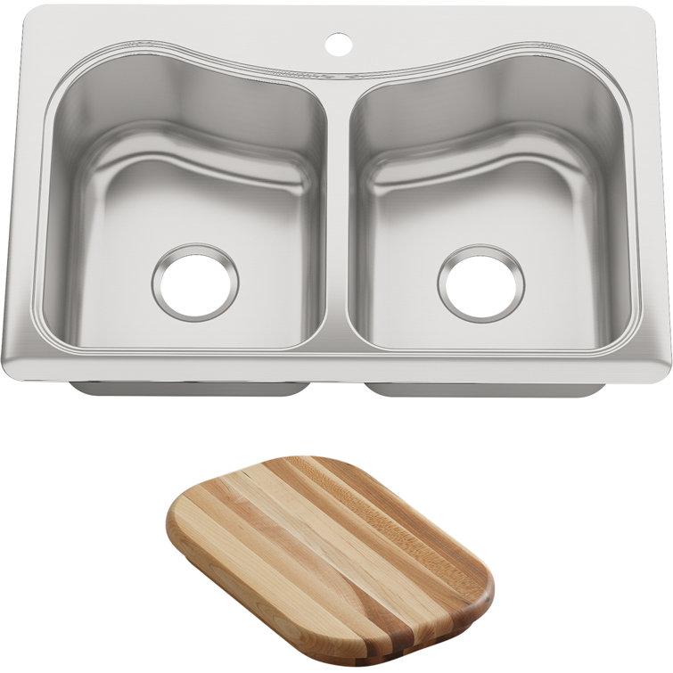 Stainless Steel Double Bowl Drop-In Kitchen Sink