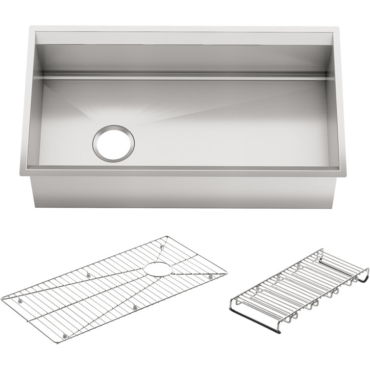 33" Satin Stainless Steel Undermount Single Bowl Kitchen Sink