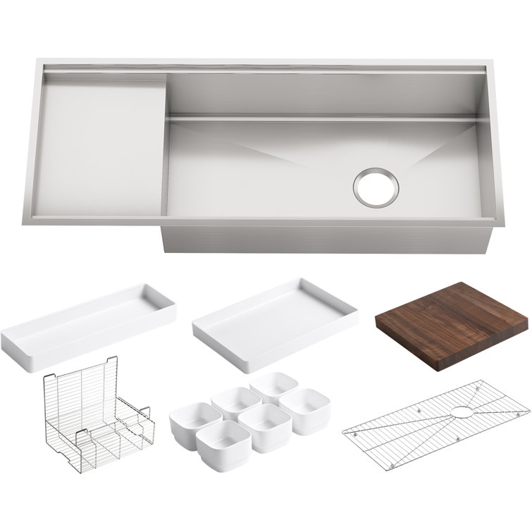 Stages 45-Inch Stainless Steel Undermount Workstation Sink