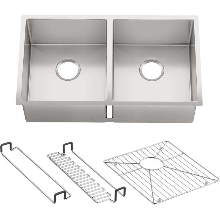 Strive 32" Stainless Steel Double Bowl Undermount Kitchen Sink