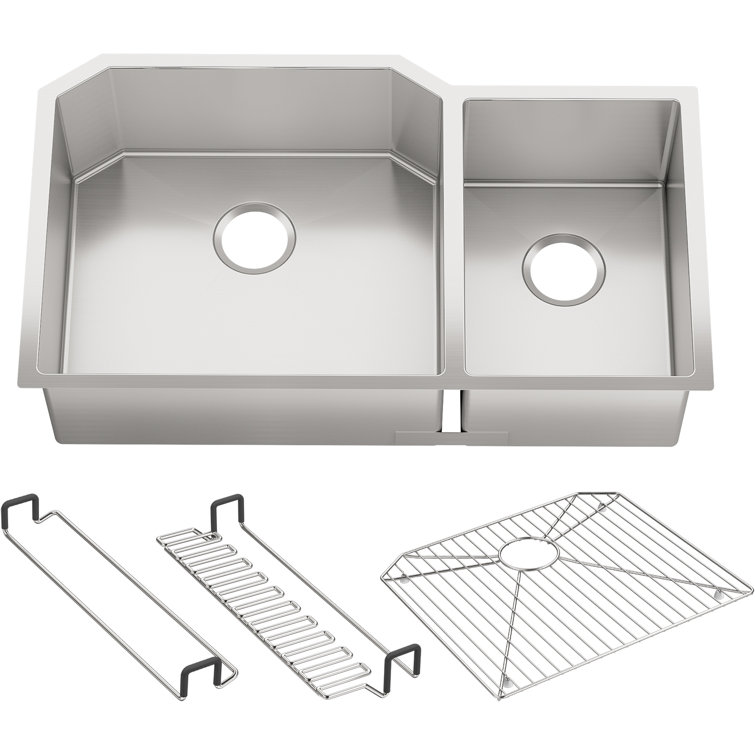 Strive 35.5" Stainless Steel Double Bowl Undermount Kitchen Sink