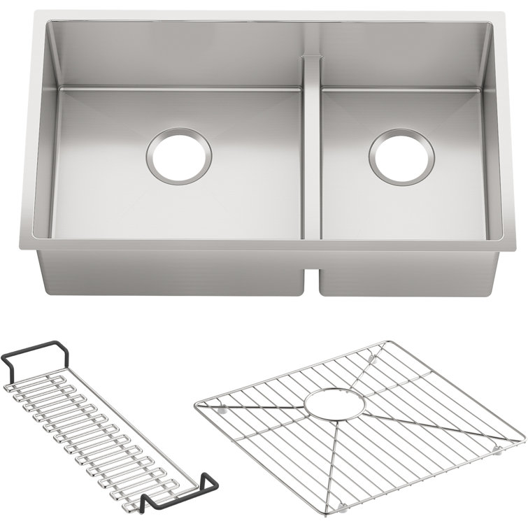 Strive 38" Stainless Steel Double Bowl Undermount Kitchen Sink
