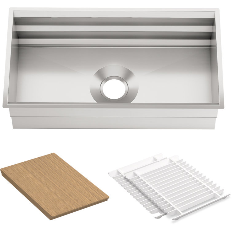 Prolific 33" Stainless Steel Undermount Single Bowl Kitchen Sink with Accessories