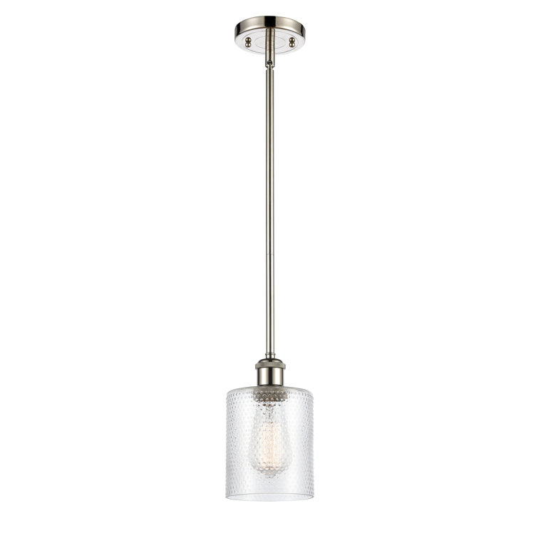 Leilani Polished Nickel 8'' Mini Drum Pendant with Clear Shade
