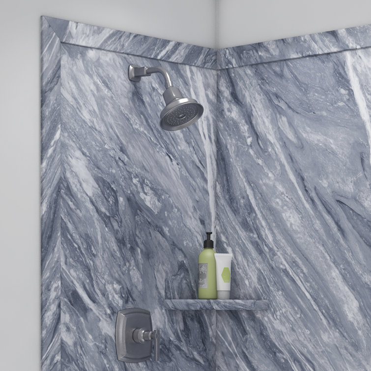 Beaumont Gray Marble 48" x 36" Shower Wall Panel Kit