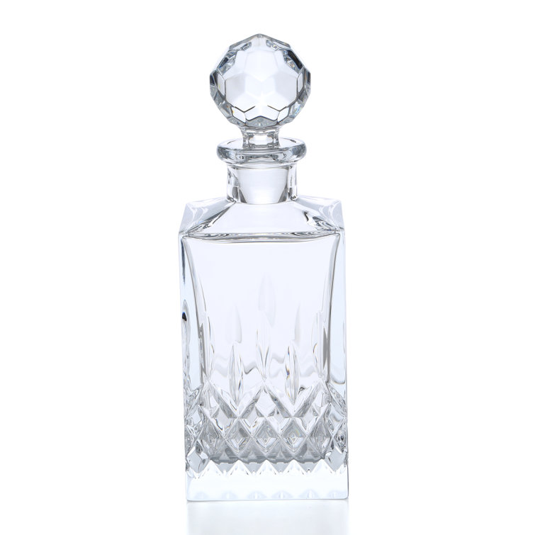 Hamilton Clear Lead Crystal Liquor Decanter with Faceted Stopper
