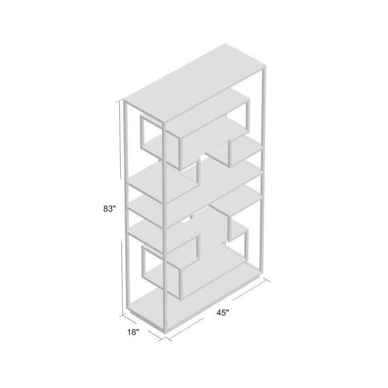 Silver and Glass Transitional Etagere with Cubes