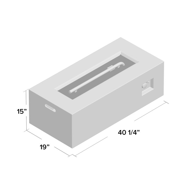 Light Gray Concrete Rectangular Gas Fire Pit Table with Tank Holder