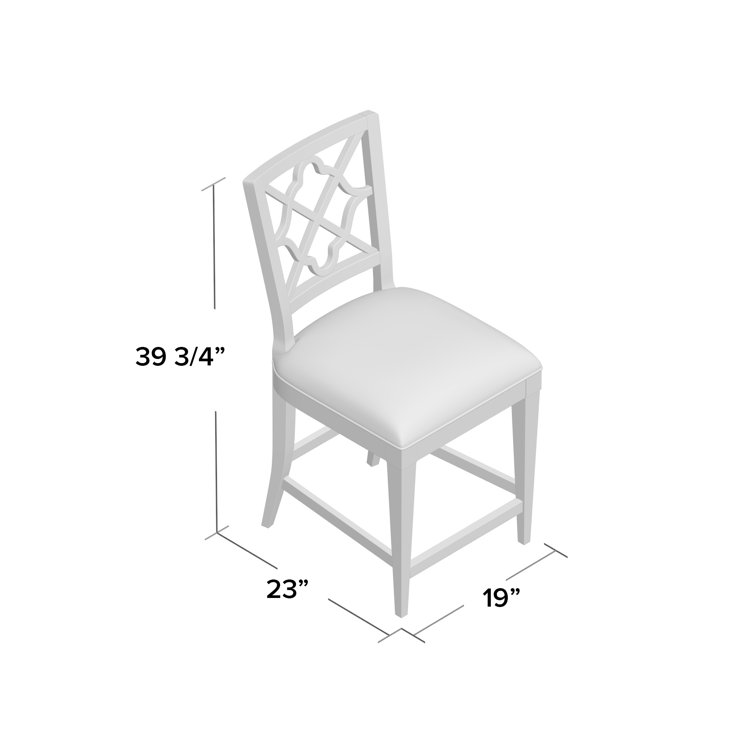 Bermuda Breeze Transitional Cream Counter Stool with Metal Accents