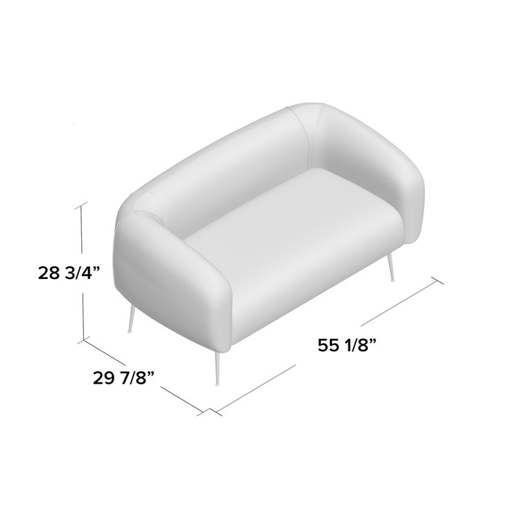 Modern Gray Stone and Gold 55" Stationary Loveseat