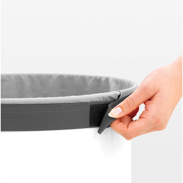 White Plastic Upright Laundry Hamper with Lid