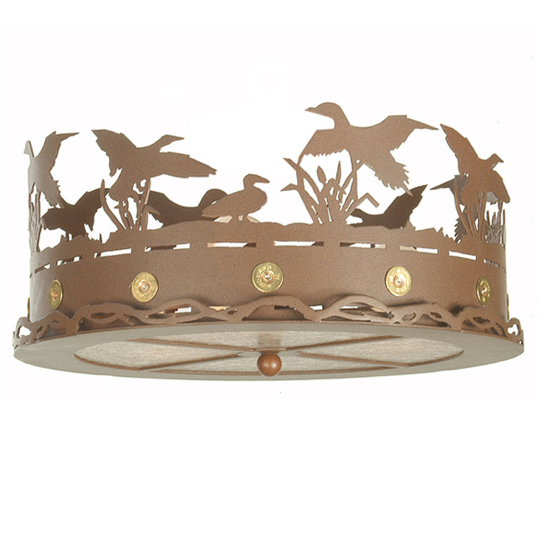 Rustic Bronze 16" Ducks in Flight Ceiling Fan Light Kit