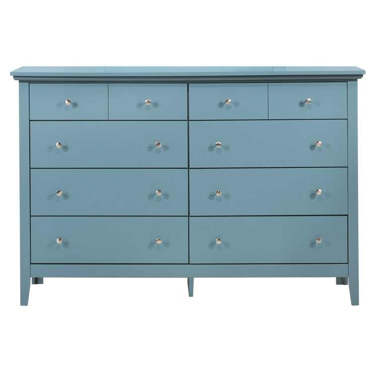 Teal Double Dresser with Dovetail Drawers