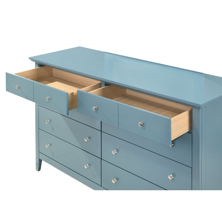 Teal Double Dresser with Dovetail Drawers