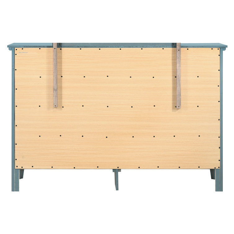 Teal Double Dresser with Dovetail Drawers