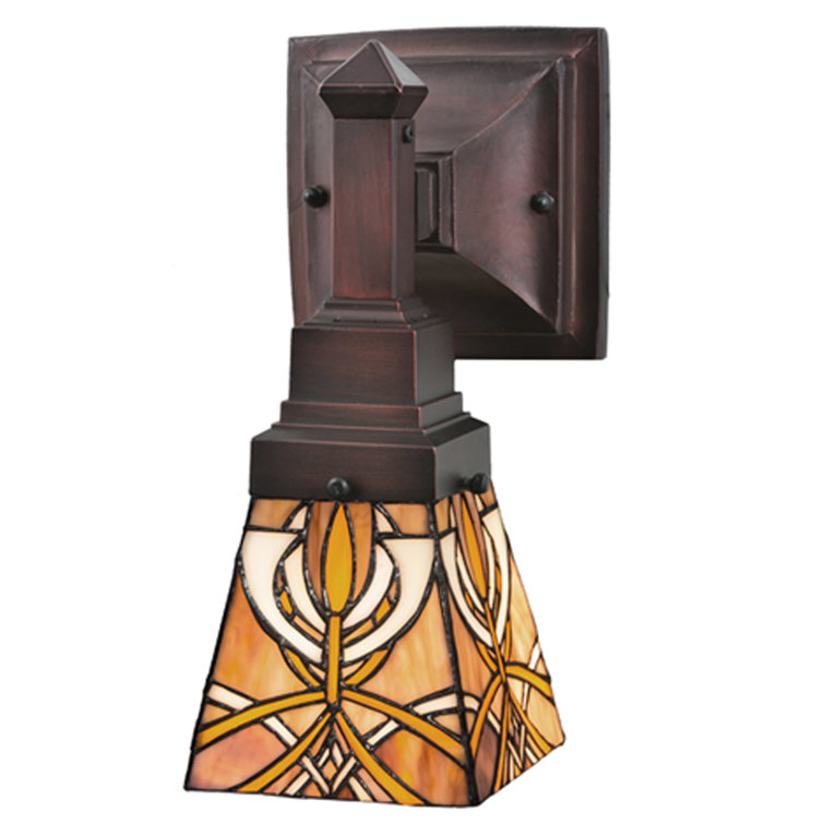 Mahogany Bronze 1-Light Stained Glass Sconce