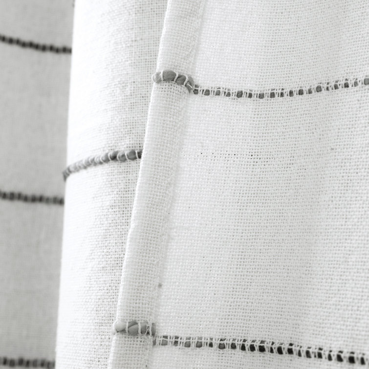 Gray Ombre Stripe Cotton Polyester Light-Filtering Curtains