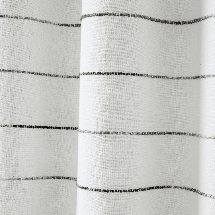 Gray Ombre Stripe Cotton Polyester Light-Filtering Curtains