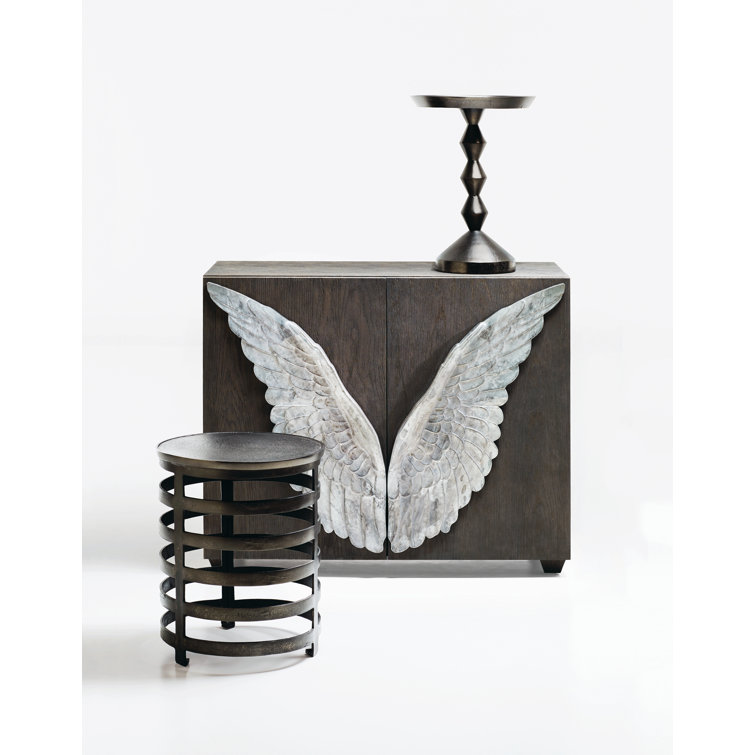Black Round Metal Storage Occasional Table