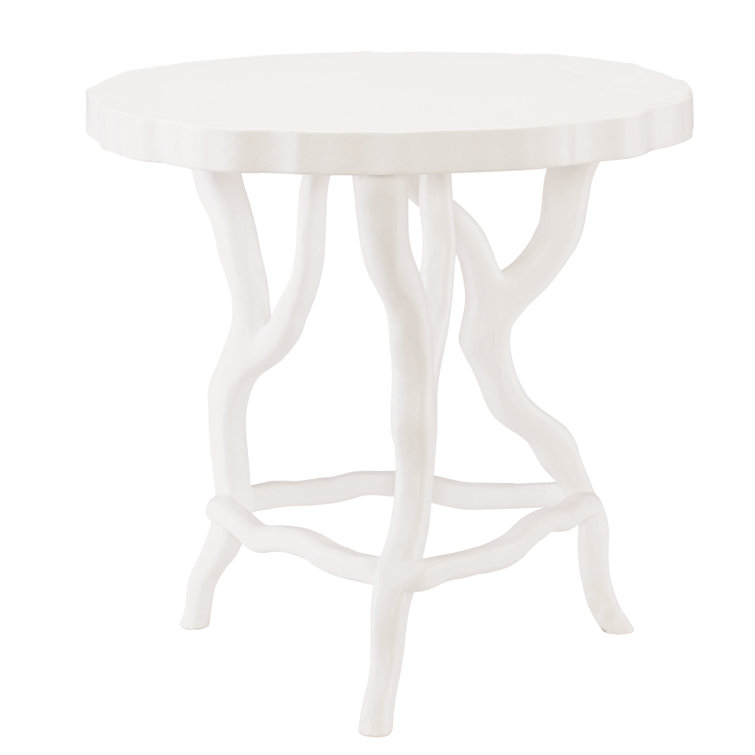 Arbor Transitional Round Chairside Table in Chalky White
