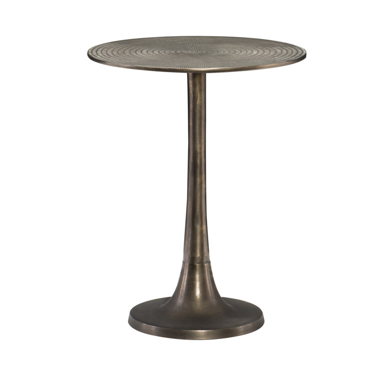 Antique Brass Round Metal End Table