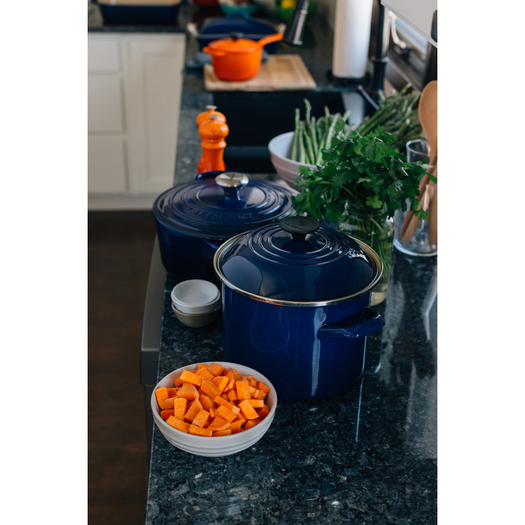 Sea Salt Enamel on Steel 8-Quart Stockpot with Lid
