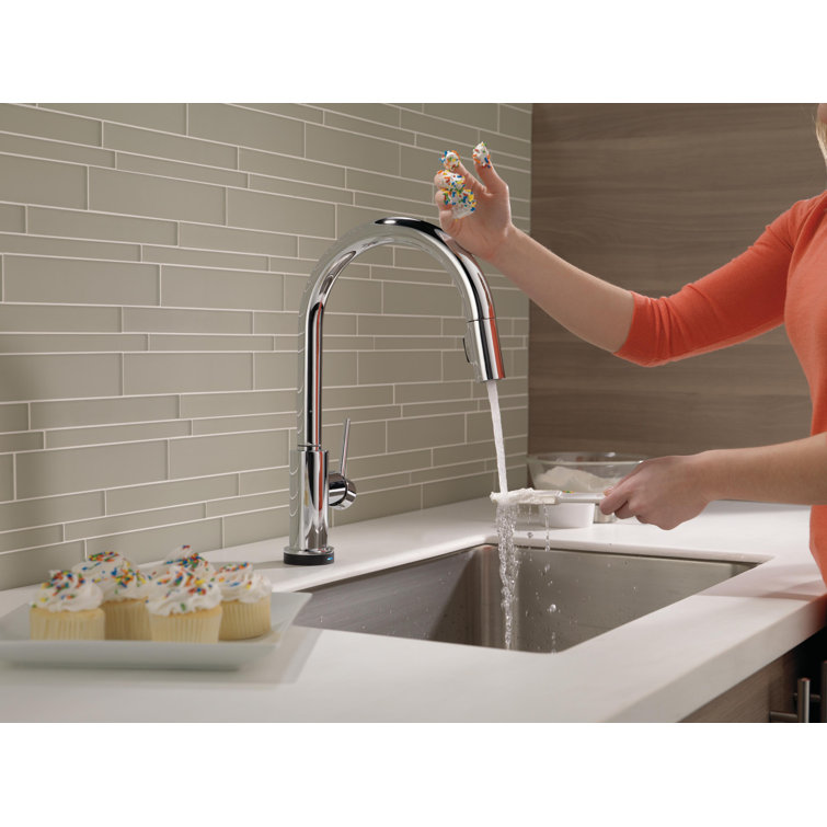 Chrome Pull-Down Kitchen Faucet with Voice Control