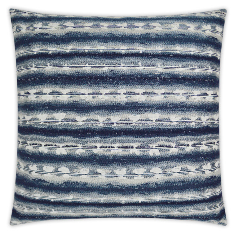 Blue and White Striped Outdoor Throw Pillow 22"