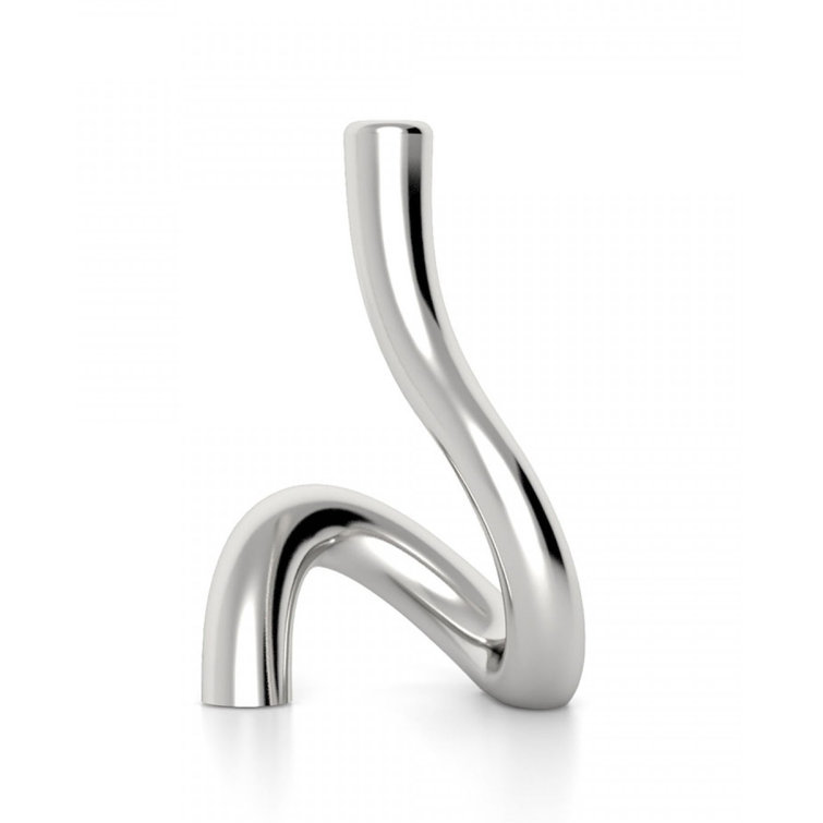 Serpente 8" Silver Aluminum Modern Candlestick