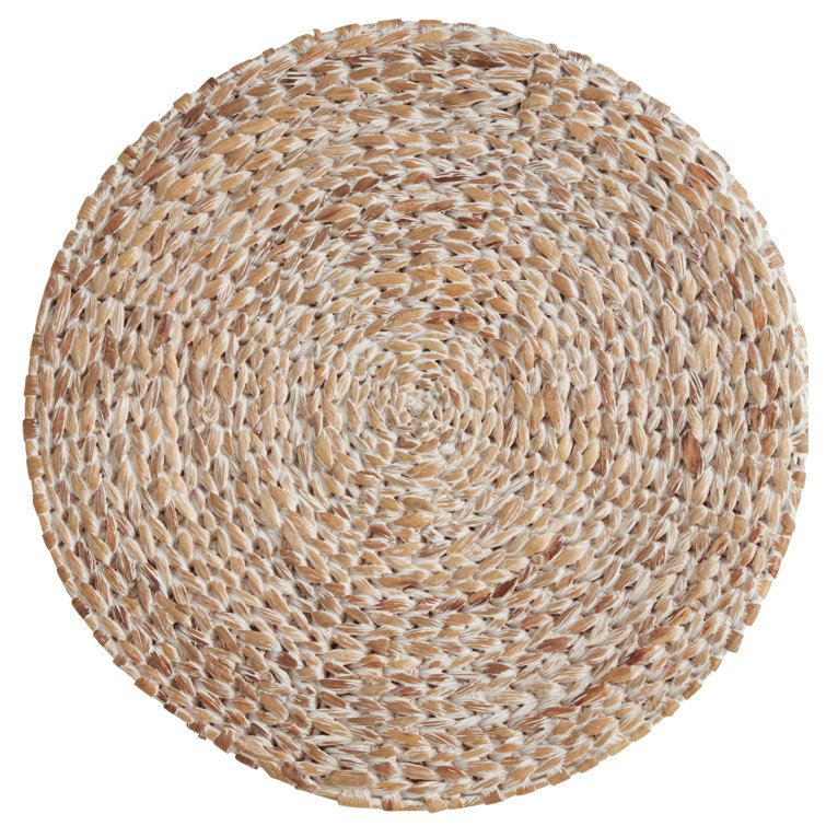 Natural Woven Rattan Round Placemats, Set of 4