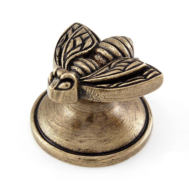 Antique Brass Bee Shaped Novelty Knob