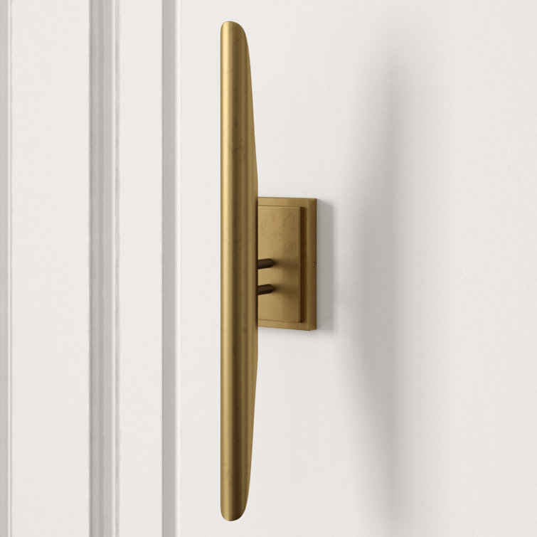 Mid-Century Modern Natural Brass Dual-Light Dimmable Sconce