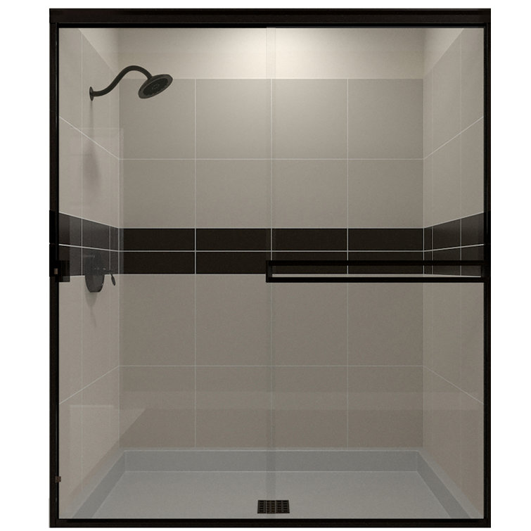 66" x 70" Oil Rubbed Bronze Clear Glass Bypass Shower Door