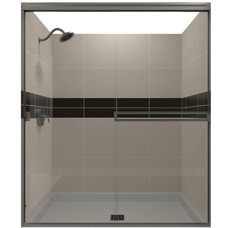 66" x 70" Oil Rubbed Bronze Clear Glass Bypass Shower Door