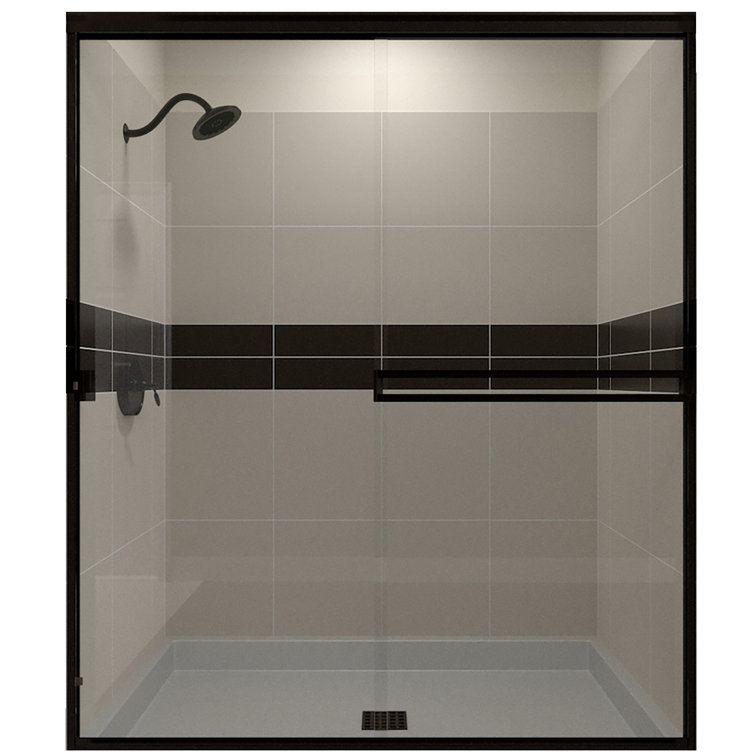 66" x 70" Oil Rubbed Bronze Clear Glass Bypass Shower Door