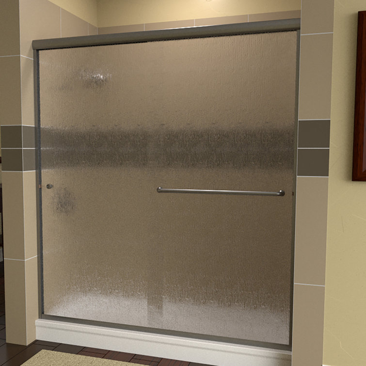 ESE 48" x 76" Polished Chrome Rain Glass Bypass Shower Door