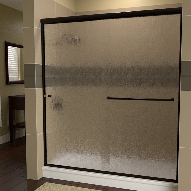 ESE 60" x 76" Matte Black Clear Glass Bypass Shower Door