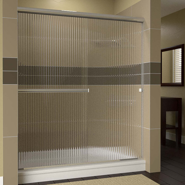 Polished Chrome Clear Glass Bypass Shower Door Enclosure