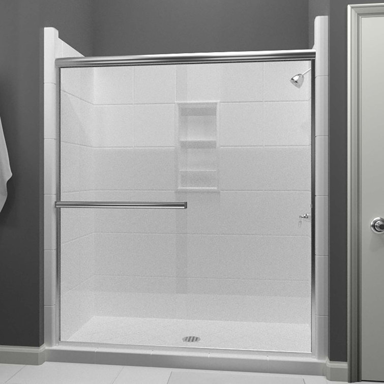 Arizona 53" x 67" Polished Chrome Clear Glass Bypass Shower Door