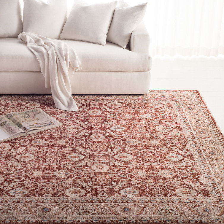 Warwick Oxblood Red Synthetic 5'3" x 7'6" Hand-Knotted Area Rug