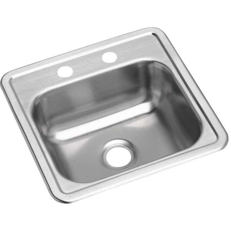 Dayton 15" Silver Stainless Steel Drop-In Bar Sink