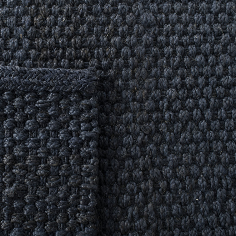 Nigel Navy 8' x 10' Hand-Knotted Jute Basket Weave Area Rug