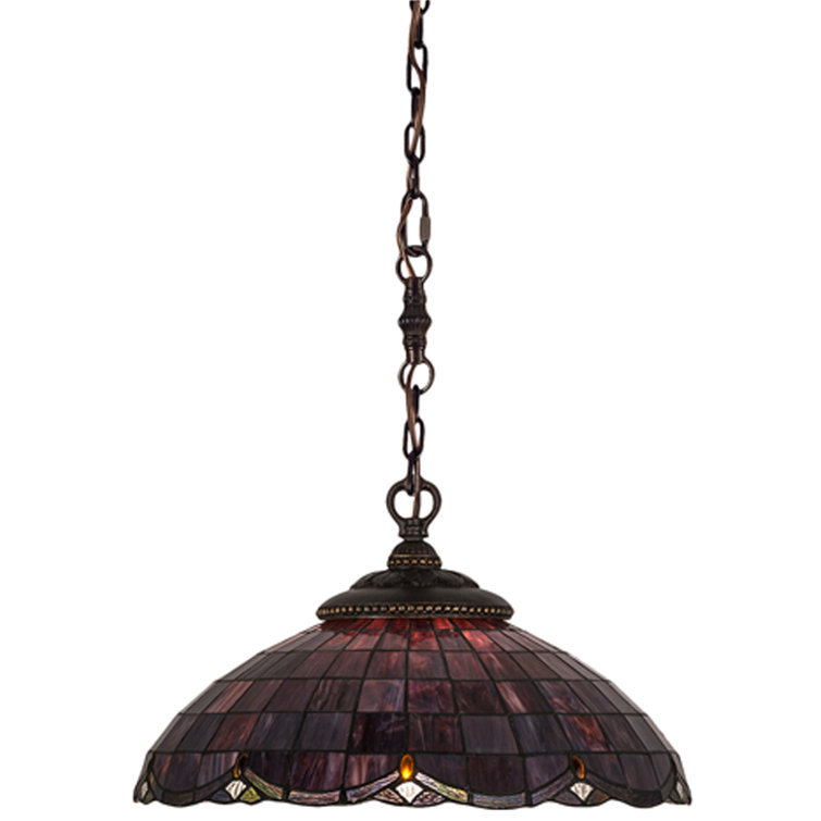 Elan 20" Black and Purple Glass Pendant Light