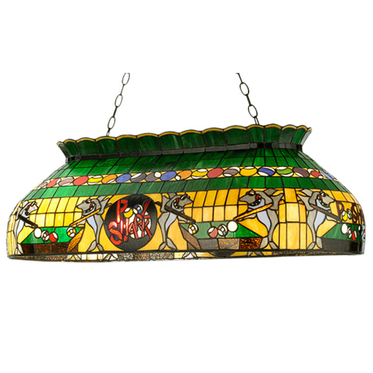 Rack Em Up 40" Bronze Glass Billard Island Pendant Light